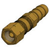 Gass quick kobling, 1/4'' hunkjønn - Ø8 mm slangetilkobling