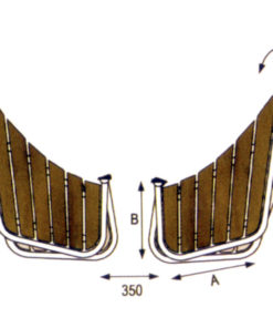 Badeplattform todelt, syrefast/teak, 47-95 cm