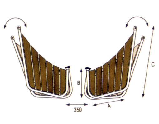 Badeplattform todelt, syrefast/teak, 47-95 cm