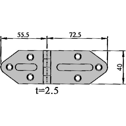 Hengsel Stainless Steel 127 x 40 mm bulk