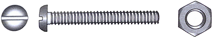 Maskinskrue m/mutter A4 DIN 84/934, 4 x 16 mm, 8 stk