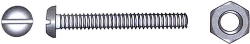 Maskinskrue m/mutter A4 DIN 84/934, 8 x 100 mm, 2 stk