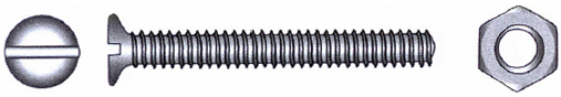 Maskinskrue m/mutter A4 DIN 963/934, 8 x 80 mm, 2 stk