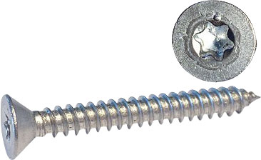 Skrue undersenket 4,2x13 a4 Torx din 9474-4, 20 stk