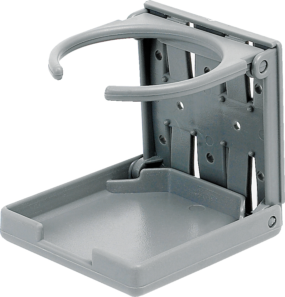 Glass/flaskeholder, plast, sidemontert, hvit