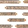 Skilt messing 30 mm "Toilet"