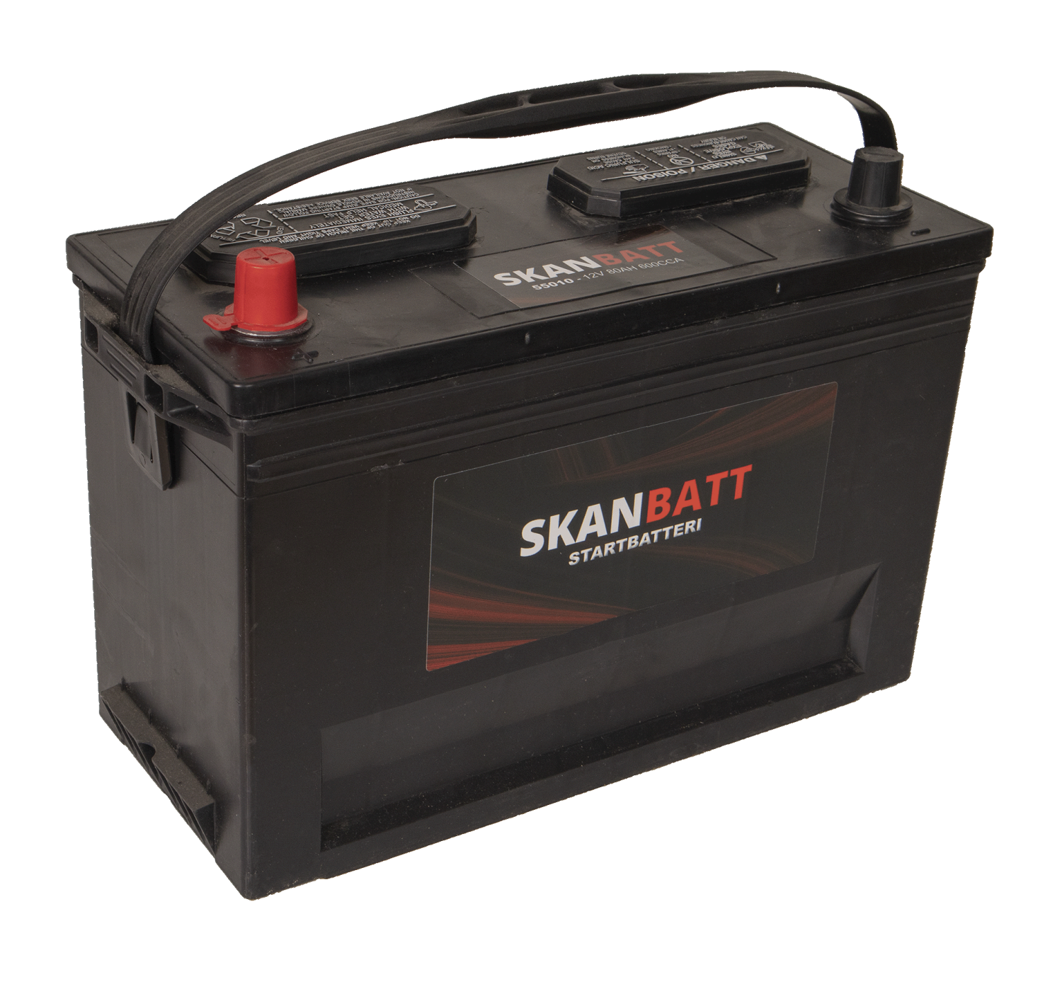 SKANBATT MF50-600 Startbatteri 12V 80AH 600CCA (343x127x234/254) +venstre