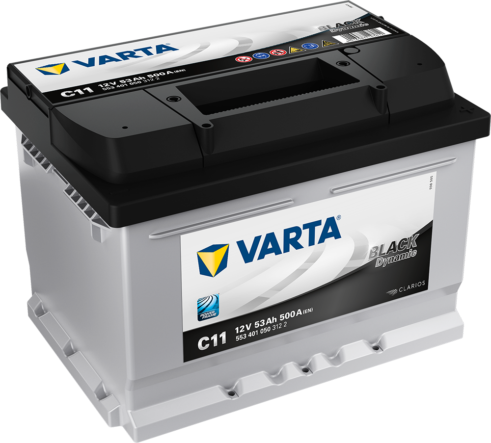 VARTA Startbatteri Black Dynamic C11 12V 53AH 500CCA (242x175x175/175) +høyre