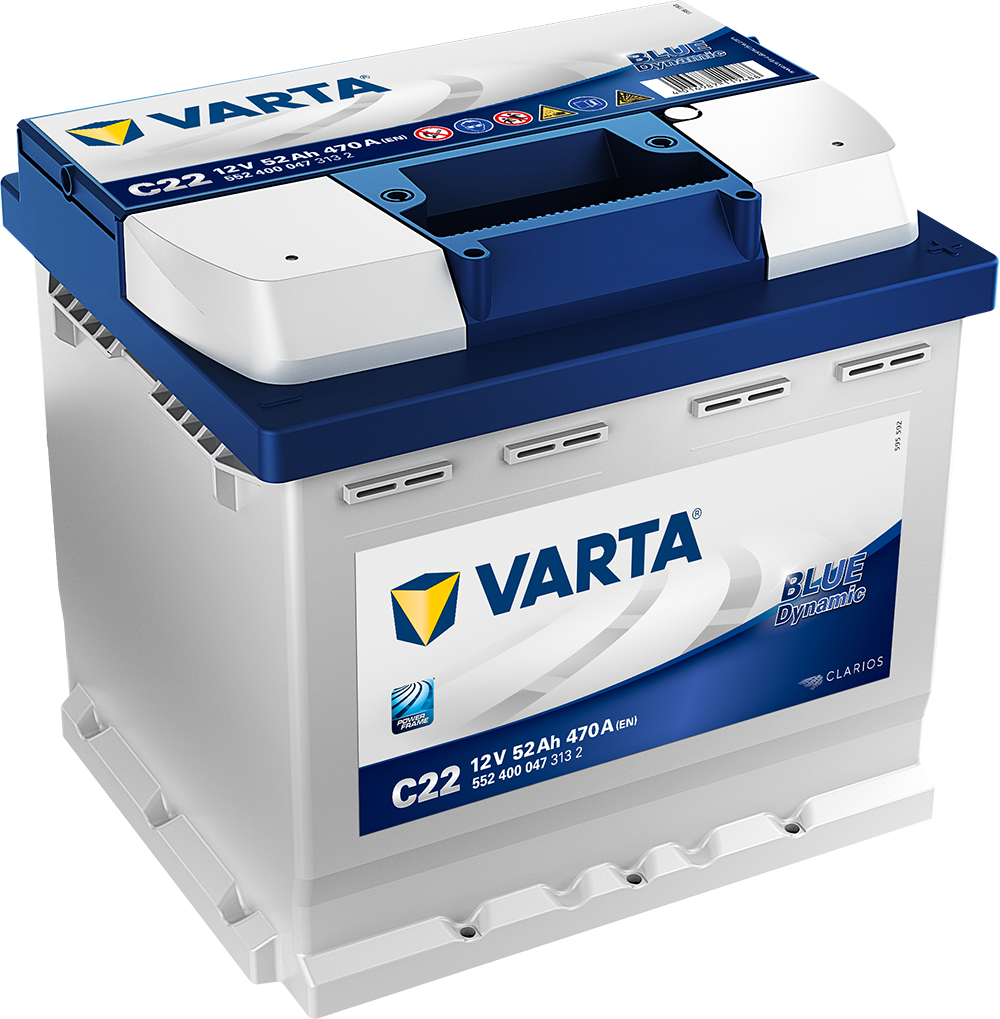 VARTA Blue Dynamic Batteri 12V 52AH 470CCA (207x175x190/190mm) +høyre C22