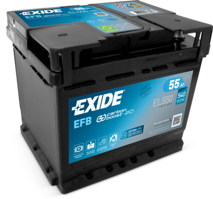 EXIDE EFB STARTBATTERI 12V 55AH (207x175x190mm) +Høyre