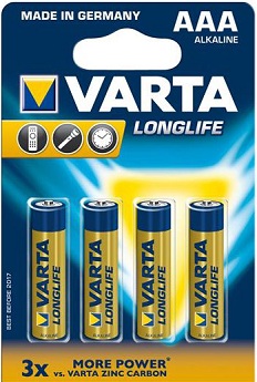 VARTA Longlife AAA 1,5V 4-pakning