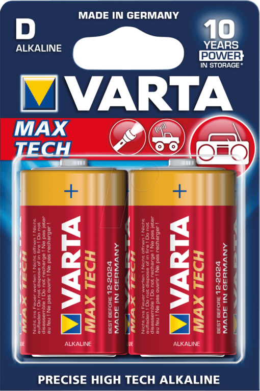 VARTA Max Tech D 1,5V 2-pakning