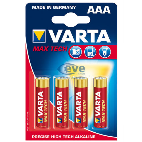 VARTA Max Tech AAA 1,5V 4-pakning