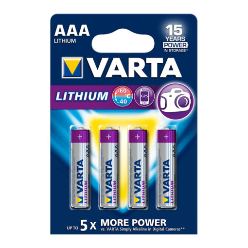 VARTA Lithium AAA 1,5V 4-pakning