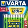 VARTA Oppladbart AA 2600 mAh 1,2V 4-pakning