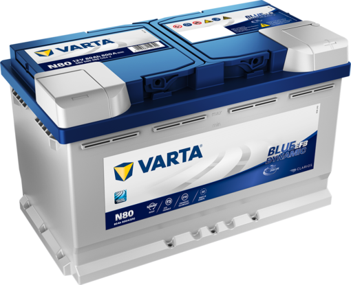 VARTA Blue Dynamic EFB Batteri 12V 80AH 730CCA (315x175x190/190mm) +høyre N80