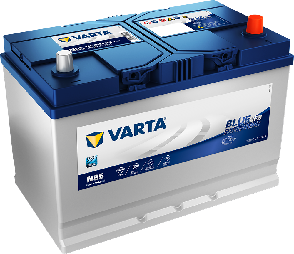 VARTA Blue Dynamic EFB Batteri 12V 85AH 800CCA (306x173x225mm) +høyre N85