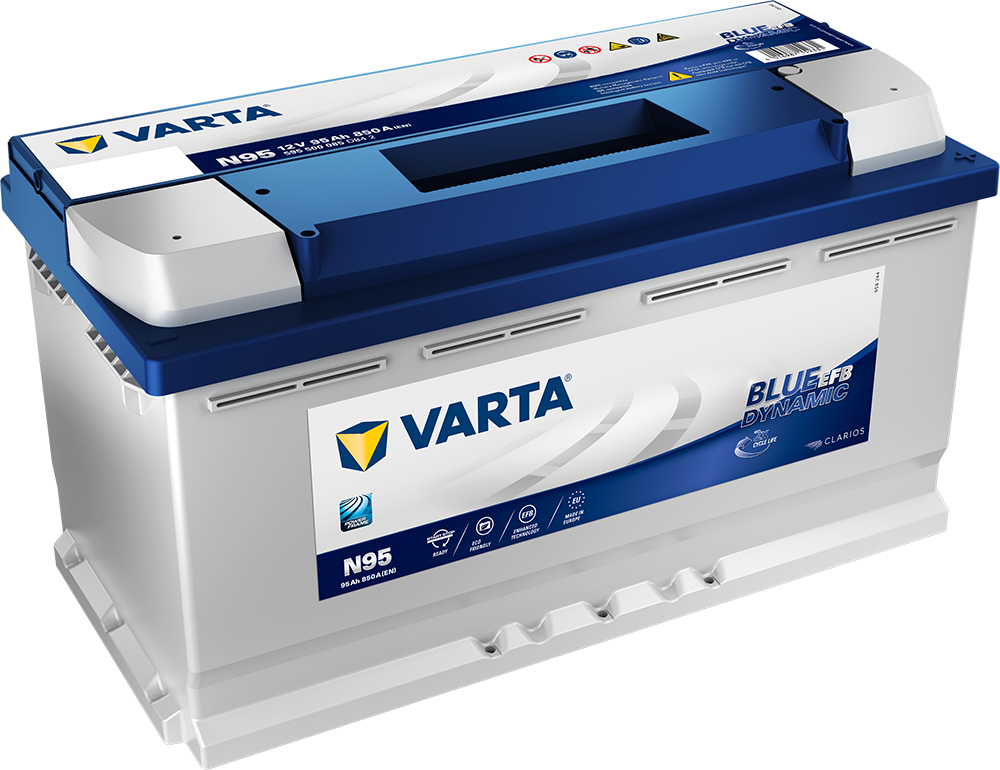 VARTA Blue Dynamic EFB Batteri 12V 95AH 850CCA (353x175x190/190mm) +høyre N95