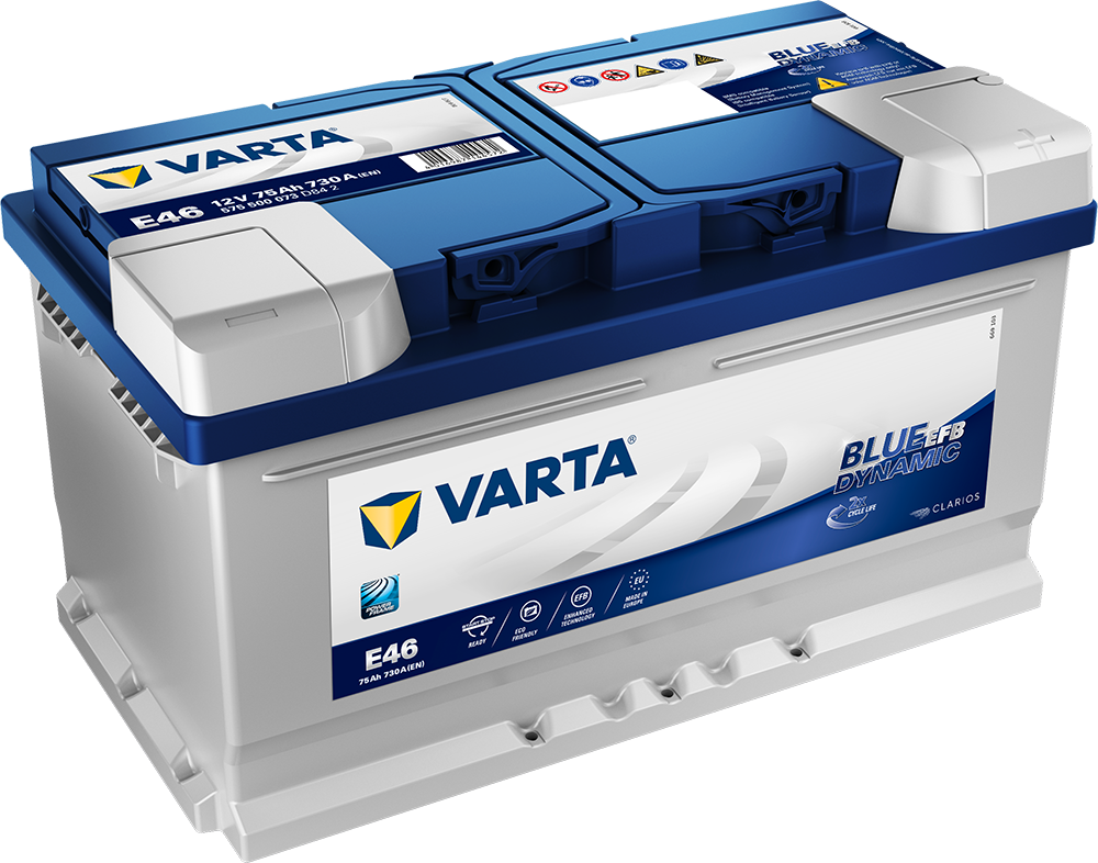 VARTA Blue Dynamic EFB Batteri 12V 75AH 730CCA (315x175x175/175mm) +høyre E46