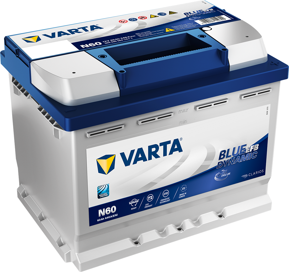 VARTA Blue Dynamic EFB Batteri 12V 60AH 640CCA (242x175x190/190mm) +høyre N60