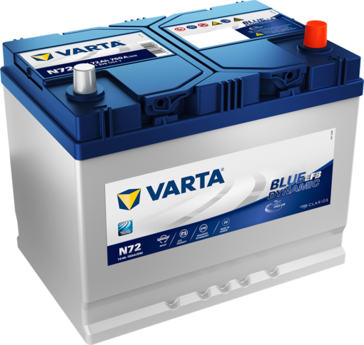 VARTA Blue Dynamic EFB Batteri 12V 72AH 760CCA (261x175x220mm) +høyre N72