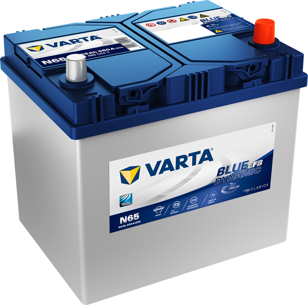 VARTA Blue Dynamic EFB Batteri 12V 65AH 650CCA (232x173x225mm) +høyre N65