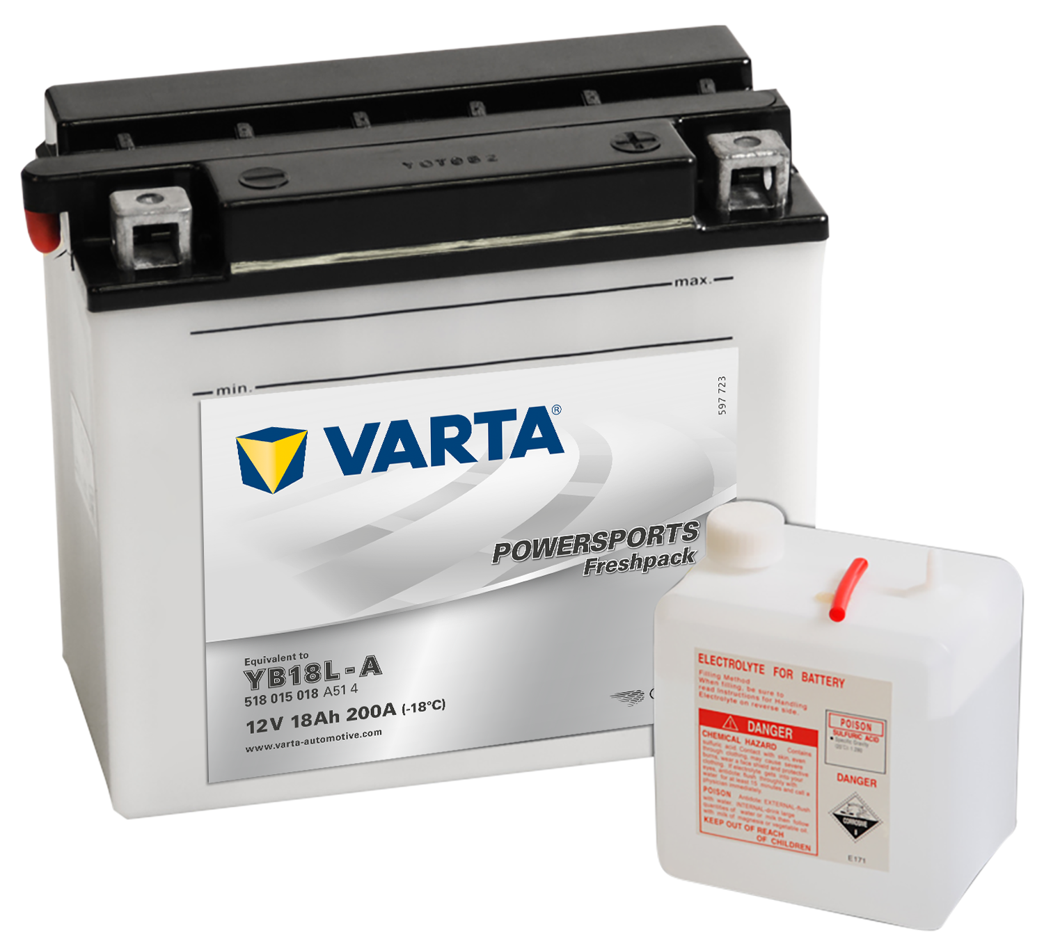 VARTA MC Batteri 12V 18AH 200CCA (181x92x164mm) +høyre YB18L-A