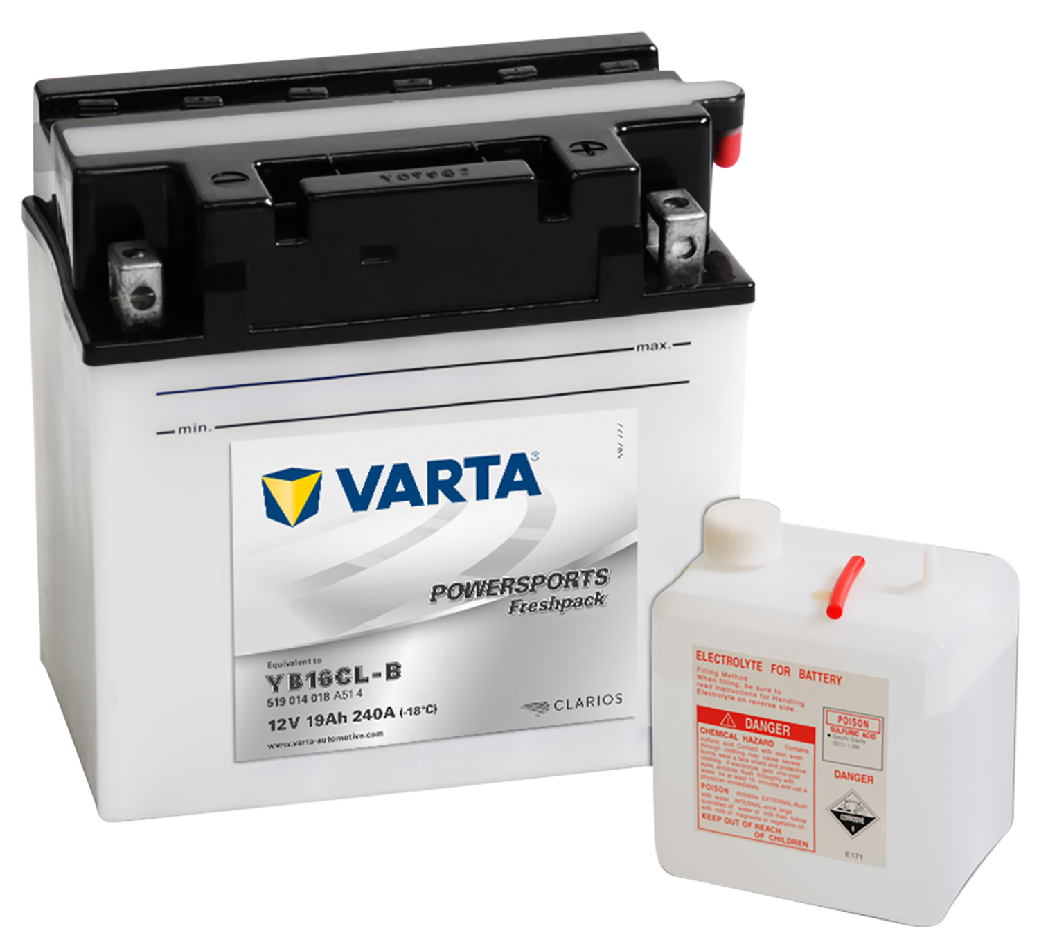 VARTA MC Batteri 12V 19AH 240CCA (176x101x176mm) +høyre YB16CL-B