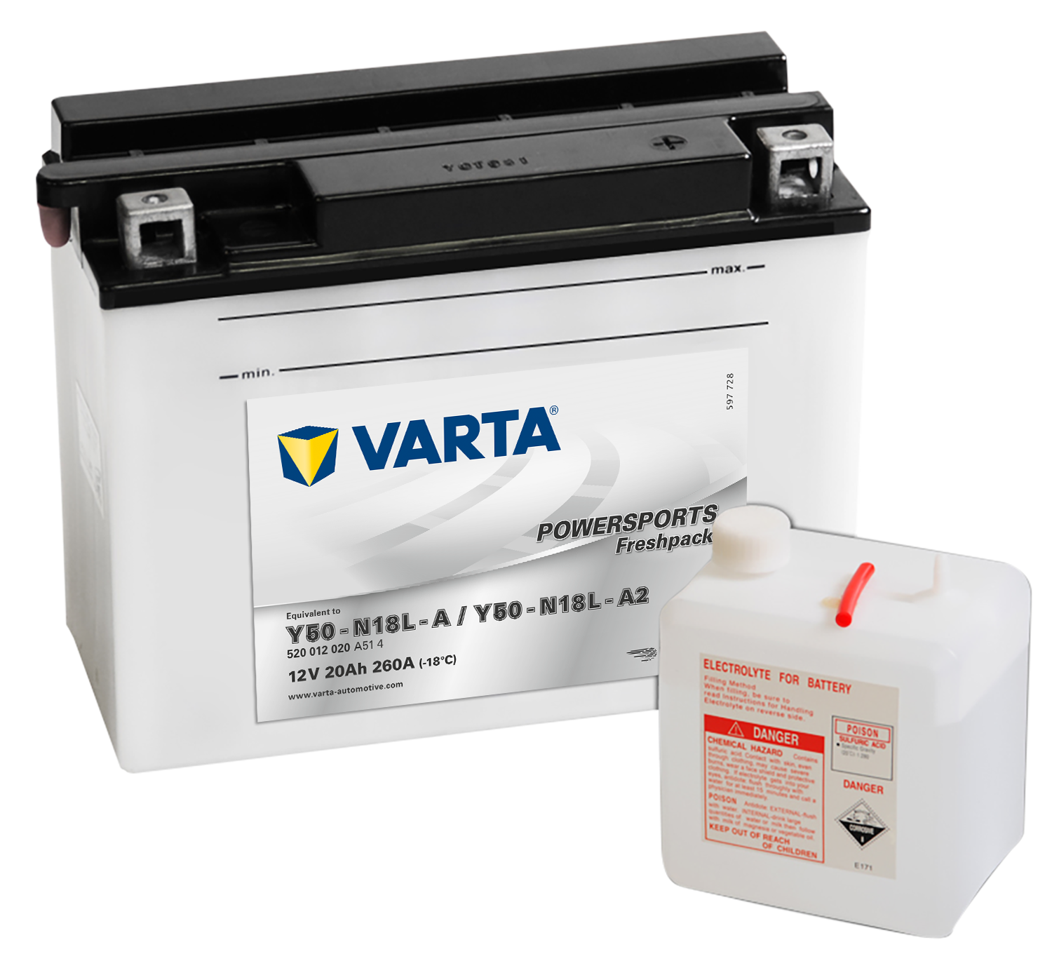 VARTA MC Batteri 12V 20AH 260CCA (207x92x164mm) +høyre Y50-N18L-A