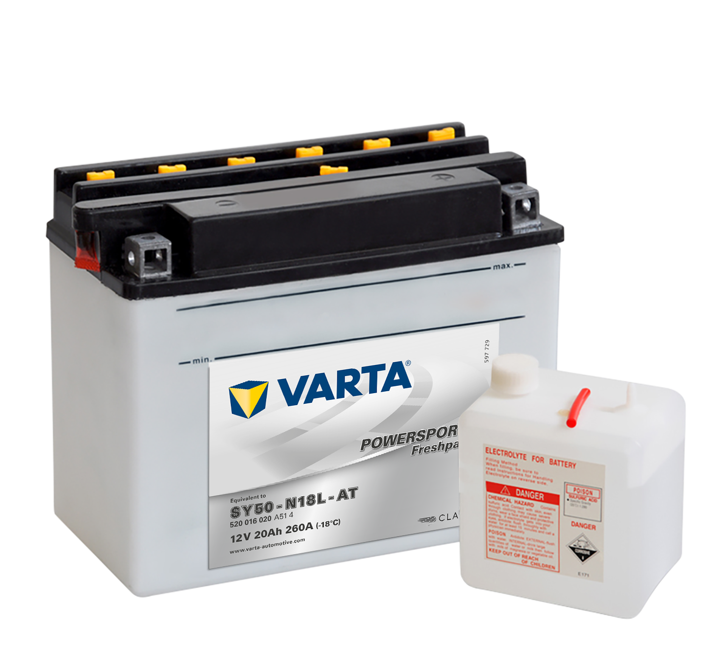 VARTA MC Batteri 12V 20AH 260CCA (205x90x162mm) +høyre SY50-N18L-AT