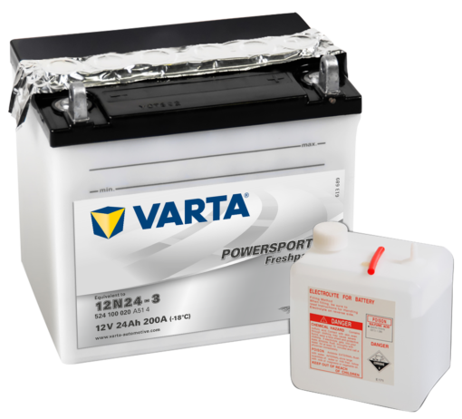 VARTA MC Batteri 12V 24AH 200CCA (186x125x178mm) +høyre 12N24-3