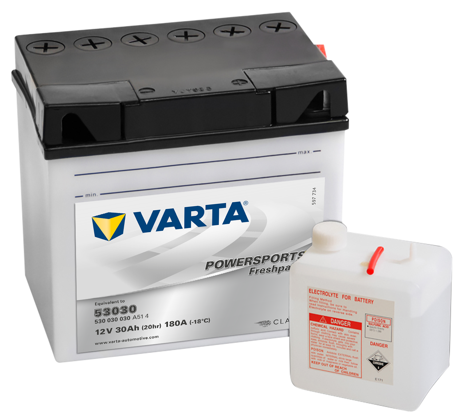 VARTA MC Batteri 12V 30AH 300CCA (186x130x171mm) +høyre 53030