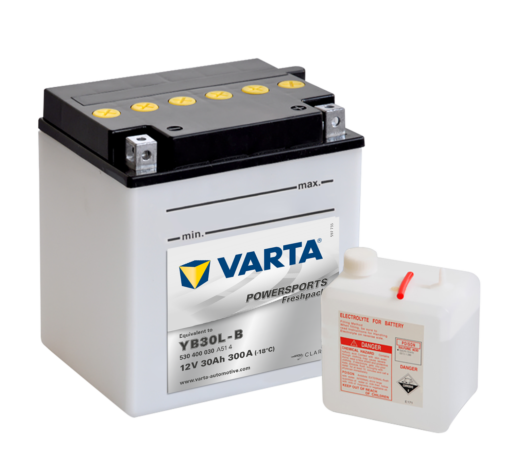 VARTA MC Batteri 12V 30AH 300CCA (168x132x176mm) + høyre YB30L-B