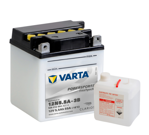 VARTA MC Batteri 12V 5,5AH 58CCA (103x90x114mm) +høyre 12N5,5A-3B