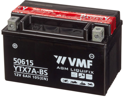 VMF MC Batteri 12V 6AH 105CCA (150x87x94) +venstre | YTX7A-BS