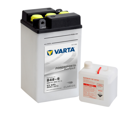 VARTA MC Batteri 6V 8AH 40CCA (91x83x160mm) +diagonal B49-6