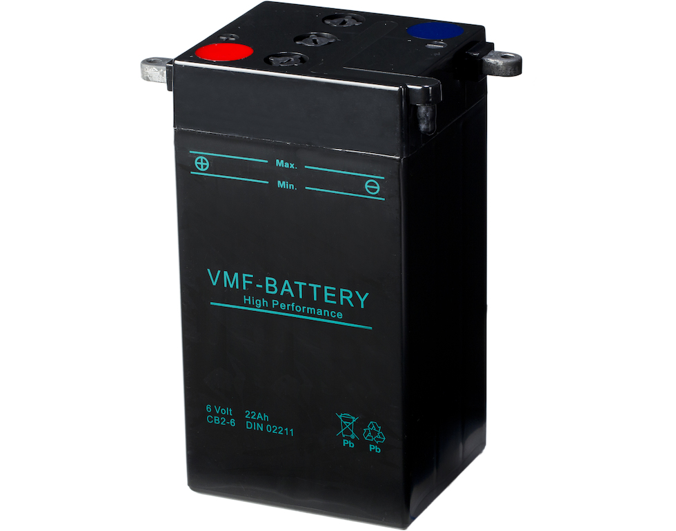 VMF MC Batteri 6V 24AH 200CCA (110x96x212) diagonalt | YB2-6