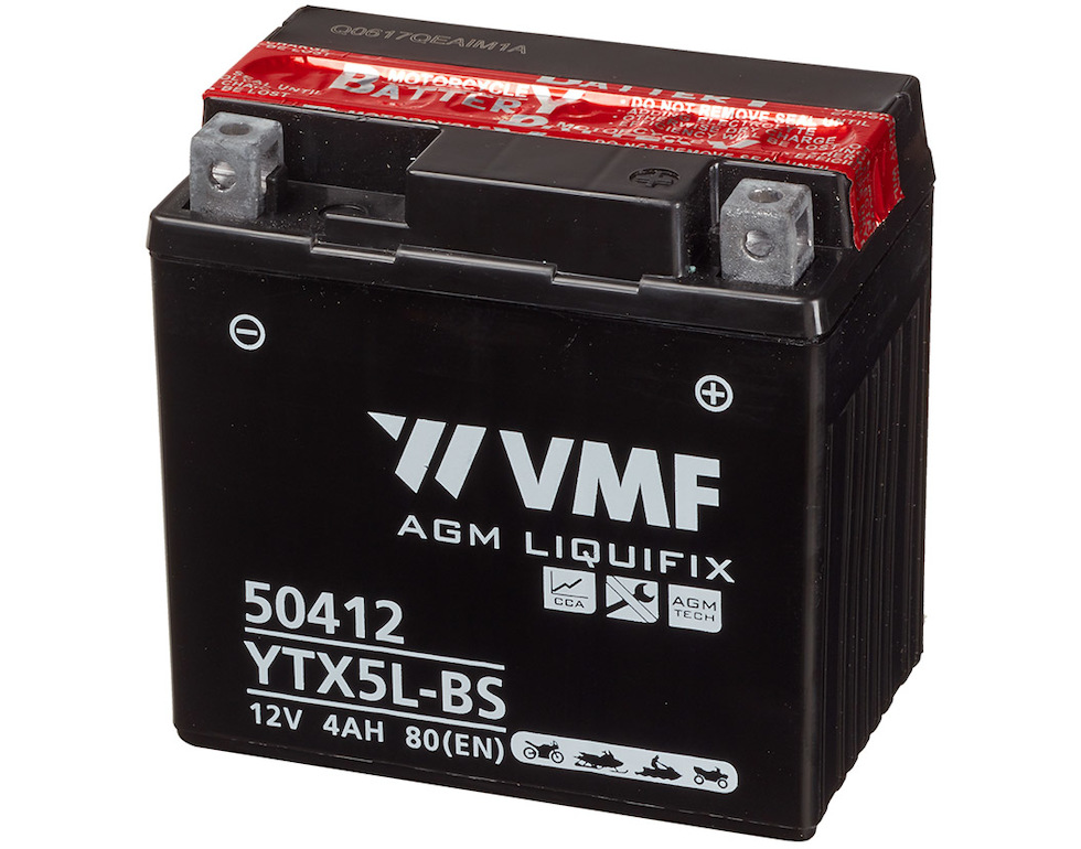 VMF MC Batteri 12V 5AH 55CCA (114x71x106) +høyre | YTX5L-BS