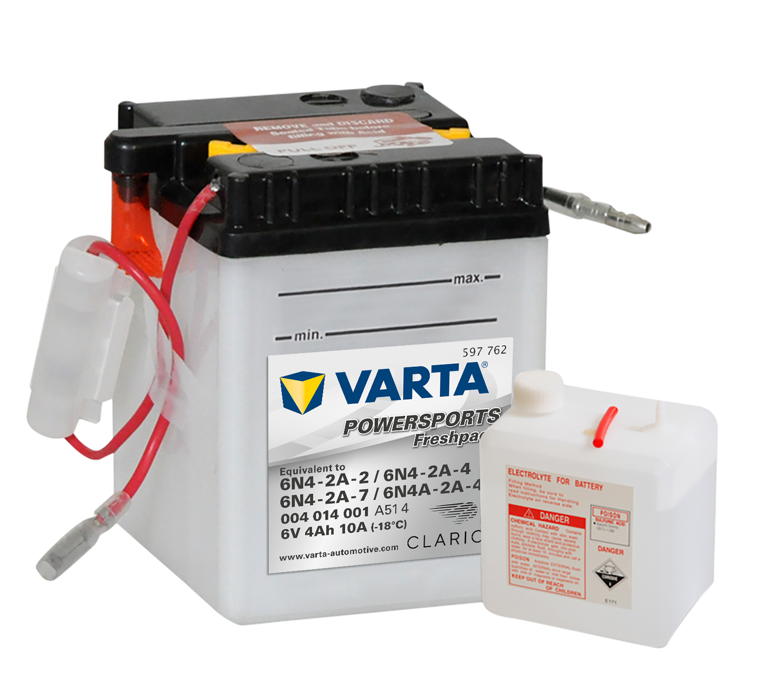 VARTA MC Batteri 6V 4AH 10CCA (71x71x96mm) +diagonalt  6N4-2A-7