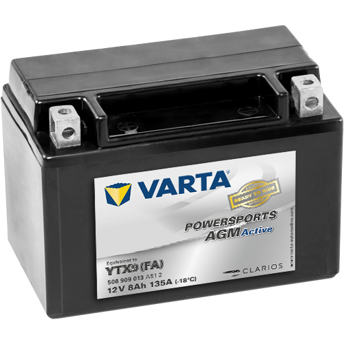 VARTA AGM MC Batteri 12V 8AH 135CCA (151x87x106mm) +venstre YTX9 (FA)