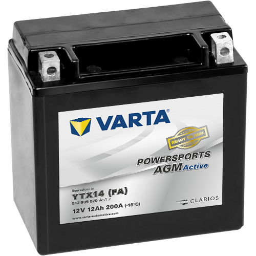 VARTA AGM MC Batteri 12V 12AH 200CCA (150x87x146mm) +venstre YTX14 (FA)