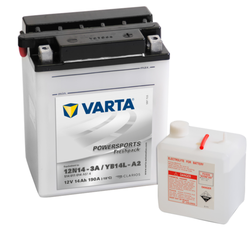 VARTA MC Batteri 12V 14AH 190CCA (135x90x167mm) +høyre YB14L-A2