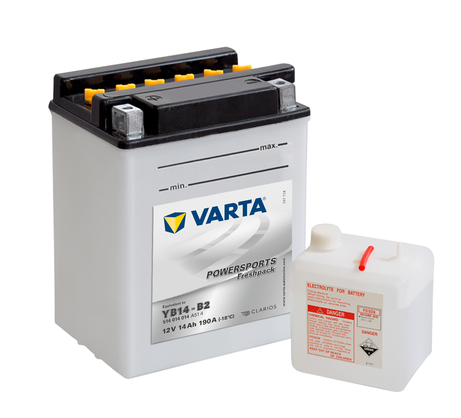 VARTA MC Batteri 12V 14AH 190CCA (134x89x166mm) +venstre YB14-B2