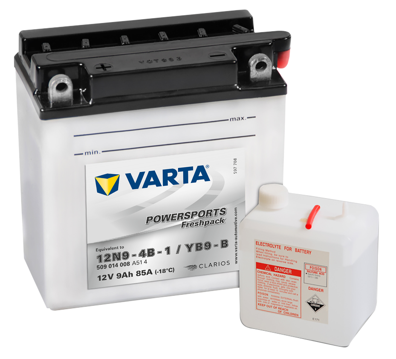 VARTA MC Batteri 12V 9AH 85CCA (136x76x134mm) +venstre YB9-B