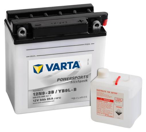 VARTA MC Batteri 12V 9AH 85CCA (136x76x140mm) +høyre YB9L-B