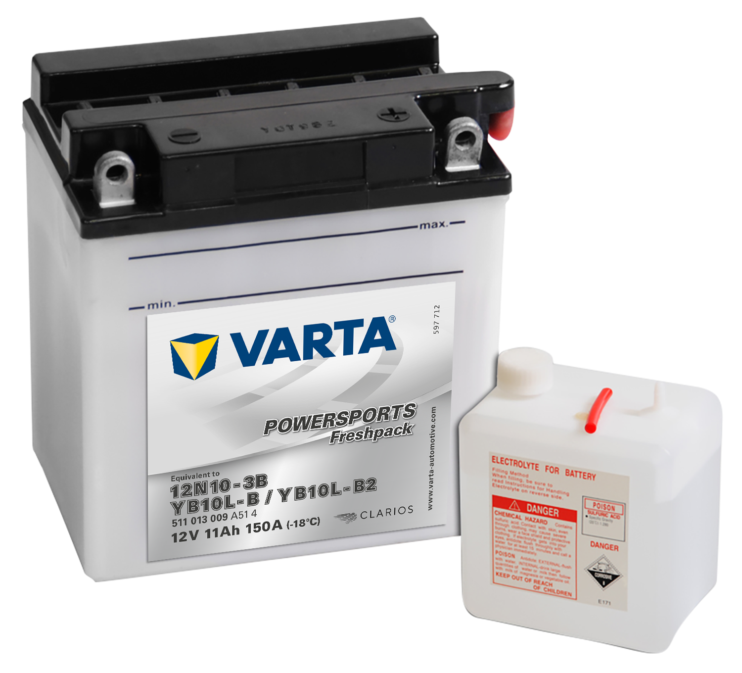 VARTA MC Batteri 12V 11AH 150CCA (136x91x146mm) +høyre YB10L-B2