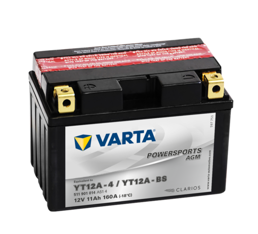 VARTA AGM MC Batteri 12V 11AH 160CCA (150x88x105mm) +venstre YT12A-BS