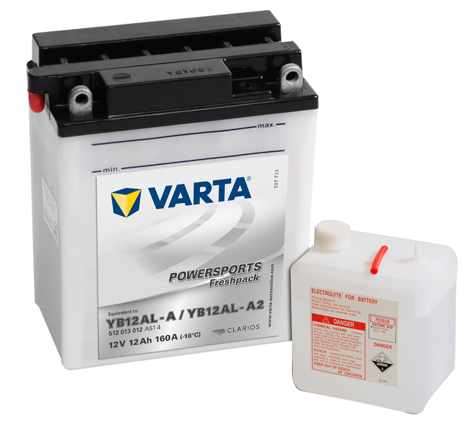 VARTA MC Batteri 12V 12AH 160CCA (136x82x161mm) +høyre YB12AL-A