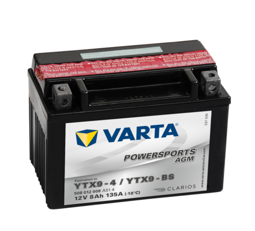 VARTA MC Batteri 12V 8AH 135CCA (152x88x106mm) +venstre YTX9-BS