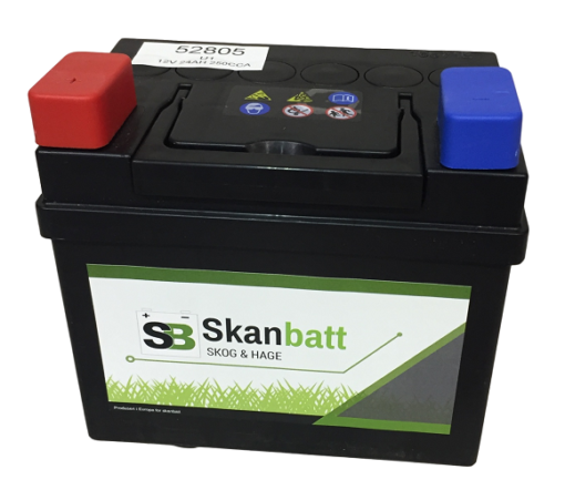 SKANBATT Plenklipper Batteri 12V 28AH 240CCA (186x130x171mm) +venstre